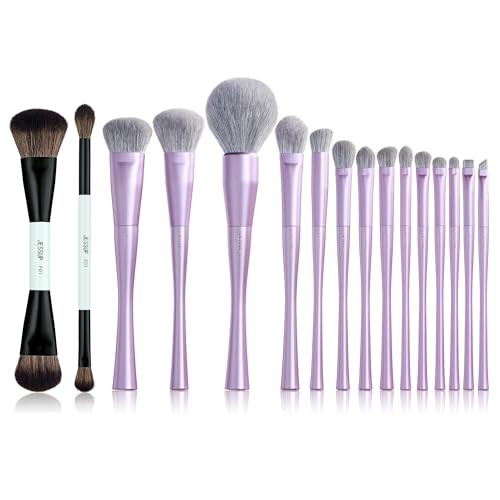 Jessup Makeup Brushes 2Pcs Double Sided T502 Bundled With Makeup Brushes Set Professional T512