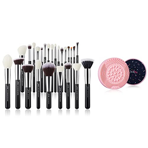 Jessup 25Pcs Professional Makeup Brush Set T175 With Makeup Brushes Cleansing Mat A005