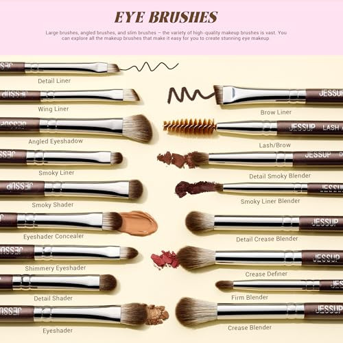 Jessup Makeup Brushes Set Professional T511 Bundled With Cleaning Mat A005