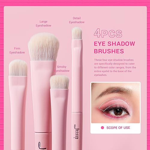 Jessup Eyeshadow Brush Set T496 Bundled With Makeup Sponge Set Sp013