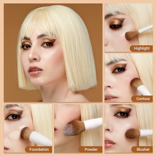 Jessup Face Makeup Brushes 5Pcs T493 Bundled With Double Sided Makeup Brushes Set T502