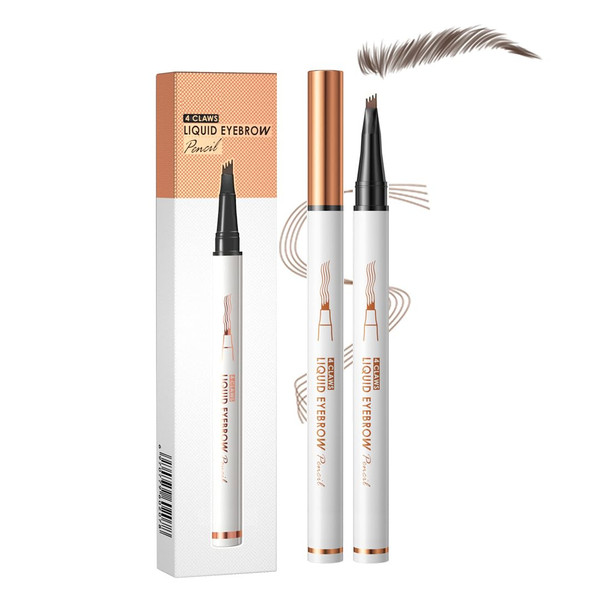 Jimyauqin Natural Waterproof 4 Fork Tip Eyebrow Pen - Effortless Application Long-Lasting Wear And Versatile Use For Flawless Brows (Dark Brown)