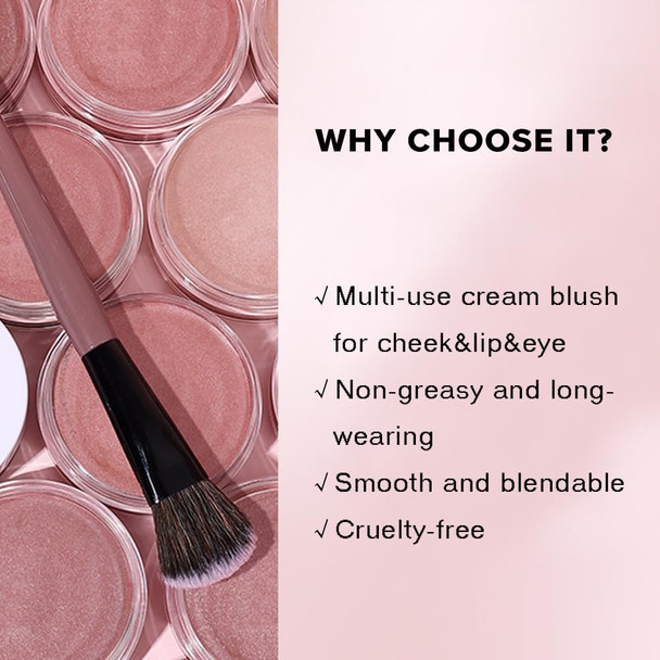 Jimyauqin Multi Glow Balm - Hydrating Lightweight And Blendable Creamy Blush For Cheeks Lips And Eyes Radiant Skin Finish (#4 Pink Camellia 1Pc)