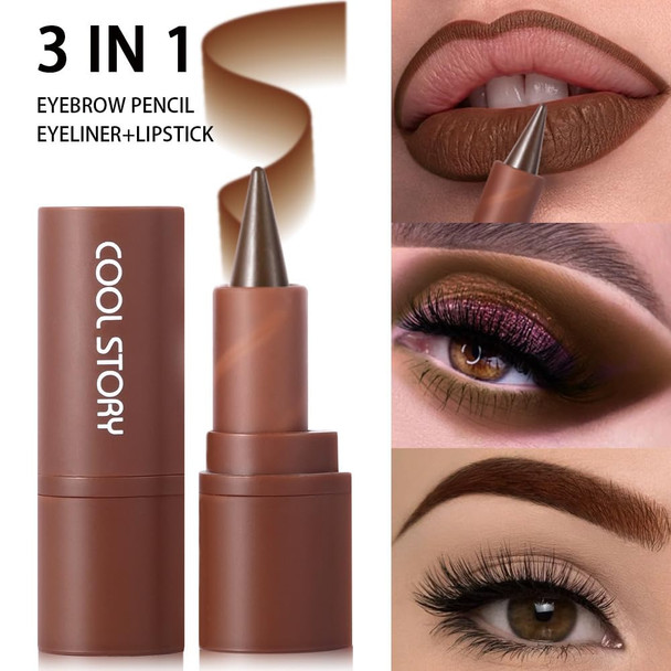 Jimyauqin 3Pcs 2 In 1 Lip Liner Set - Matte Nude Creamy Lip Pencil Dark Brown Red High Pigmented Long-Lasting Lip Liner With Plumping Effect (Milky Tea+Caramel+Grapes 3Pcs)