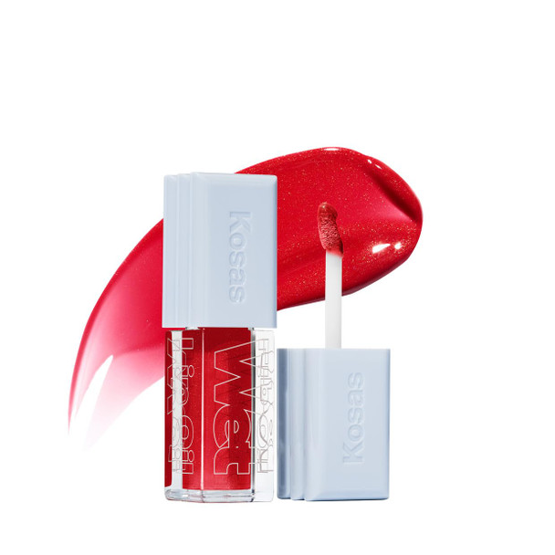 Kosas Wet Lip Oil Gloss - Hydrating Lip Plumping Treatment With Hyaluronic Acid & Peptides Non-Sticky Finish (Unbuttoned)