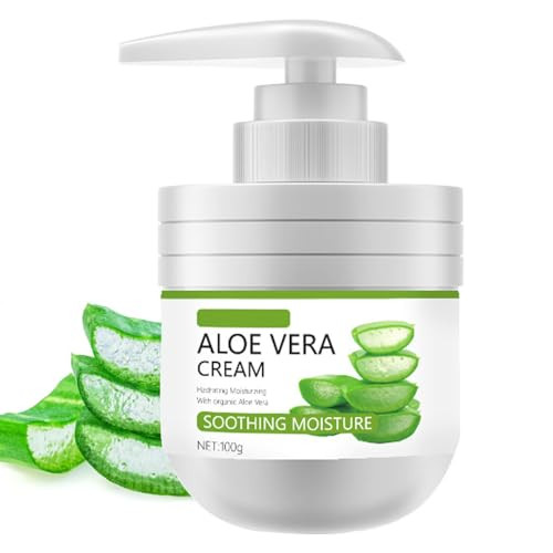 Krmspe Aloe Vera Cream For Face Aloe Vera Facial Moisturizer For Dry Sensitive Skin Hydrating & Moisturizing Face Cream For Women Reduces Dryness Soft Moisturizing Damaged Skin 3.5 Fl Oz