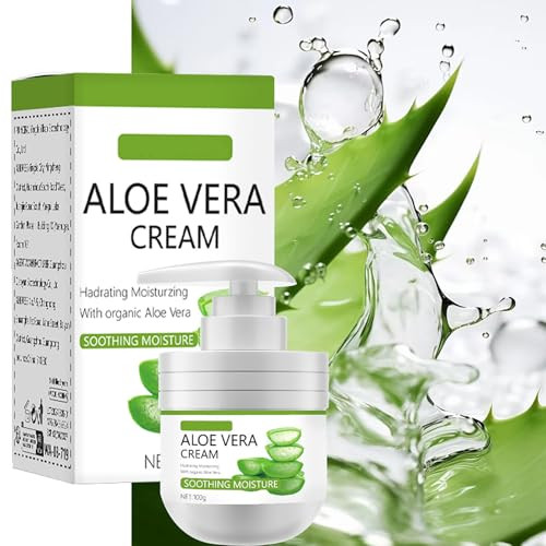 Krmspe Aloe Vera Cream For Face Aloe Vera Facial Moisturizer For Dry Sensitive Skin Hydrating & Moisturizing Face Cream For Women Reduces Dryness Soft Moisturizing Damaged Skin 3.5 Fl Oz