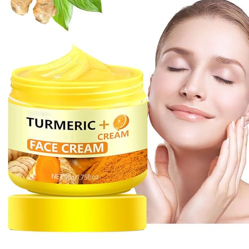 Krmspe Turmeric Face Cream Face Moisturizer Natural Turmeric Skin Facial Moisturizer Evens Tone Hydrating Anti-Aging For Normal Dry Oily & Combination Skin 1.75 Fl Oz