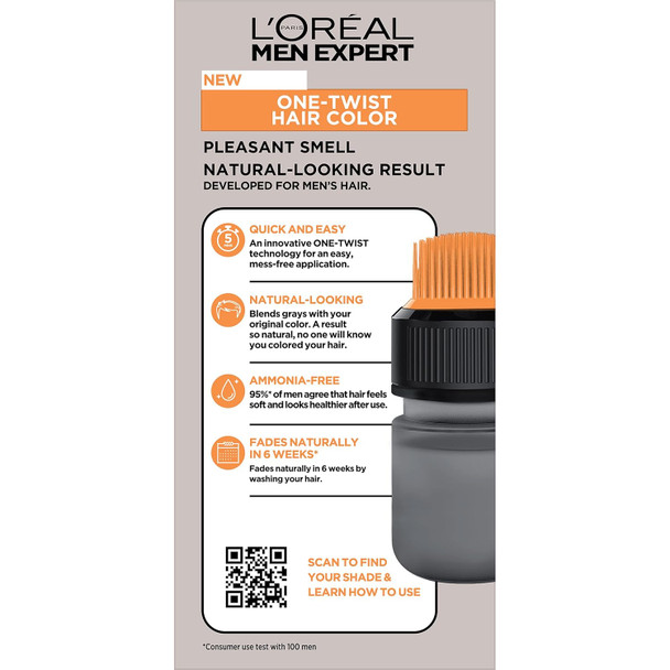 Lã¢‚¬„¢Oreal Paris Men Expert One Twist Mess Permanent Hair Color Mens Hair Dye To Cover Grays Easy Mix Ammonia Application Light Brown 06 1 Application Kit