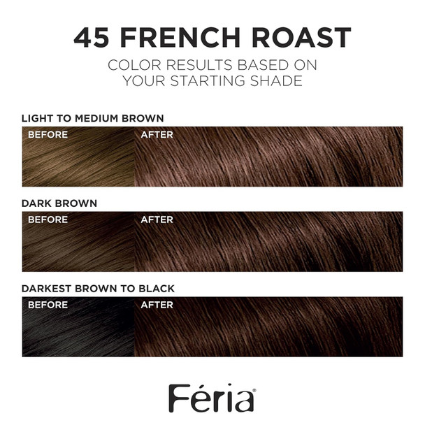 L'Oreal Paris Feria Multi-Faceted Shimmering Permanent Hair Color B61 Downtown Brown (Hi-Lift Cool Brown) Pack Of 1 Hair Dye Kit