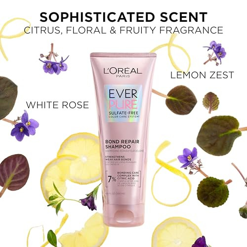 L'Oreal Paris Bond Repair Sulfate Shampoo For Damaged Hair Strengthening Hair Care With Citric Acid Repairs Weak Hair Bonds Everpure 23 Fl Oz