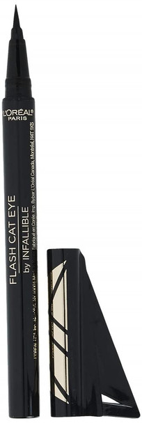 L'Oreal Paris Makeup Infallible Flash Cat Eye Waterproof Liquid Eyeliner Black 0.44 Oz.