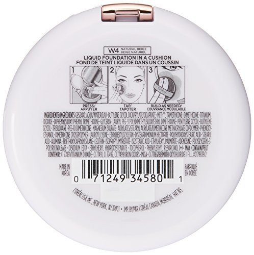 L'Orãƒal Paris True Match Lumi Cushion Foundation W4 Natural Beige 0.51 Oz.