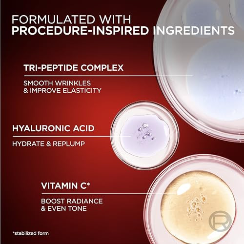 L'Oreal Paris Revitalift Triple Power Age-Defying Face Serum Anti Aging Serum With 3 In 1 Benefits Reduces Wrinkles Firms And Brightens Skin Includes Sample