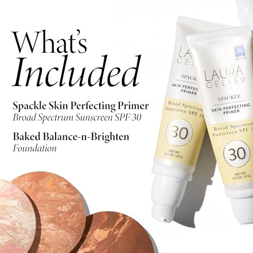 Laura Geller Brighten-N-Protect Foundation And Spf Makeup Primer Set: Balance-N-Brighten Light And Spackle Spf 30 Primer