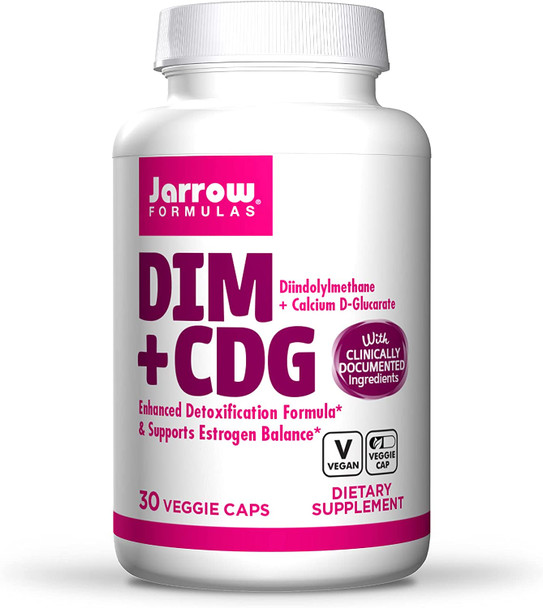 Jarrow Formulas DIM + CDG, Supports Hormonal Regulation + Estrogen & Testosterone Balance in Men & Women, White, 30 Count