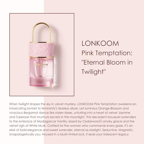 Lonkoom Perfumes Set Pink Temptation Fiery Charm Perfumes For Women Floral Fruity Woody Eau De Parfum Long Lasting Fragrance Notes Of Bergamot Grapefruit Pineapple