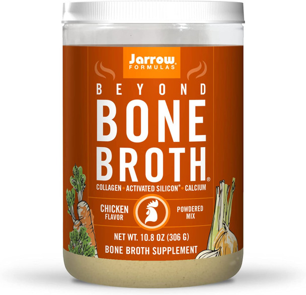 Jarrow Formulas Beyond Bone Broth, Chicken Flavor - 10.8 oz Powdered Mix - Nutritional Take on Traditional Bone Broth - Supplies Collagen, Activated Silicon & Calcium - Approx. 17 Servings