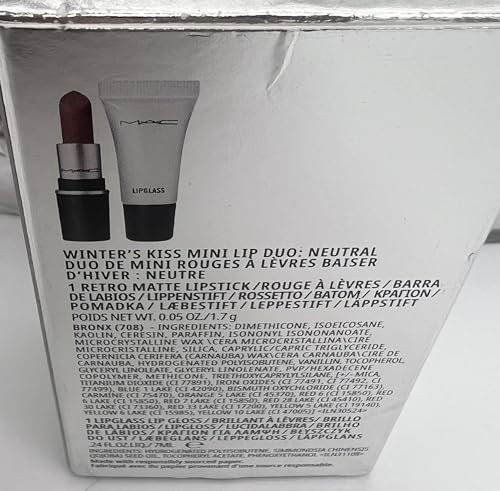 Mac Winters Kiss Lip Duo - Neutral Retro Matte Lipstick Bronx & Mini Lipglass Clear