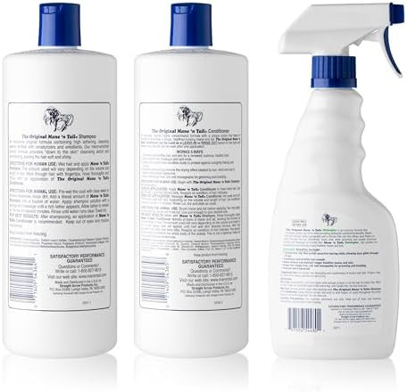 Mane 'N Tail 3 Pc Kit Includes 32 Ounce Shampoo 32 Ounce Conditioner 16 Ounce Detangler