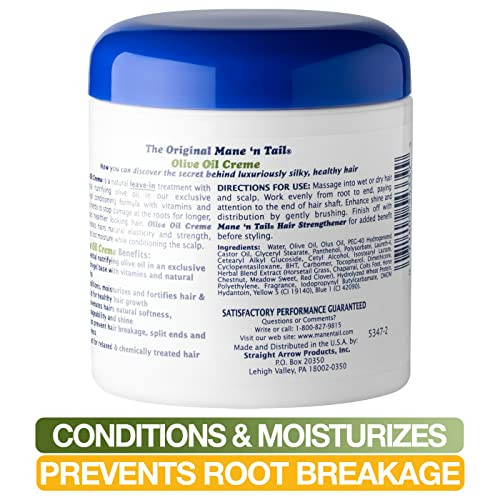 Mane 'N Tail Olive Oil Creme Natural Moisture Balancing Treatment 5.5 Ounce