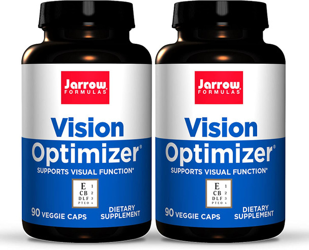 Jarrow Formulas Vision Optimizer - 90 Veggie Caps, Pack Of 2 - Supports Visual Function - Contains More Than 10 Vitamins, Phytonutrients & Herbs - 60 Total Servings