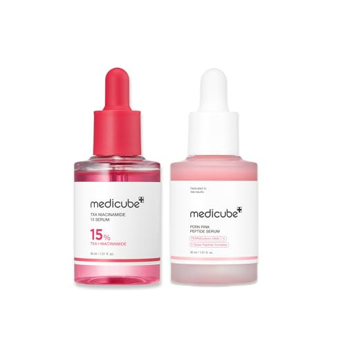 Medicube Ultimate Clear Glass Skin Serum Duo: Txa + Niacinamide 15% Glow Facial Serum And Pdrn Pink Peptide Serum For Uneven Skin Tone And Texture Korean Skincare S For Women Stocking Stuffers