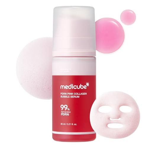 Medicube Pdrn Pink Collagen Bubble Serum Bubble-To-Glow Firming Serum With 99% Purity Pdrn & Low-Molecular Collagen Lightweight Fast-Absorbing Bubble Texture For Radiant Plump Skin 3.21 Fl.Oz