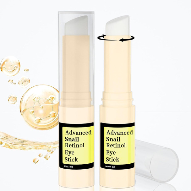 Mopayzer Anti Aging Eye Cream For Dark Circles Advanced Snail Retinol Eye Stick 2 Pcs Under Eye Cream For Puffiness & Bags Reduce Wrinkles Fine Lines Moisturizating Skin.