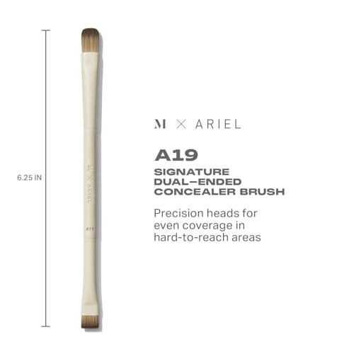 Morphe X Ariel Full Makeup Brush Collection - Includes A24 Foundation A58 Cream Contour A19 Dual-Ended Concealer A14 Precision Setting And A22 Blush Brushes (5 Piece Set)