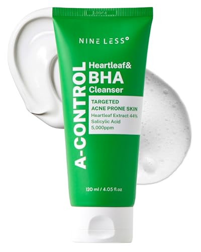 Nineless A-Control Heartleaf & Bha Cleanser Ã¢‚¬Œ Korean Exfoliating Face Wash With Salicylic Acid For Clear Skin Ã¢‚¬Œ Blackhead Remover Deep Pore Cleansing 4.05Oz.