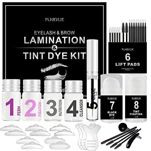 Novobey Lash Lift And Hair Color Kit Brow Lamination Kit With Coloring 4 In 1 Eyebrow Lift And Eyelash Perm Kit With Black Color Safe & Easy To Use At Home Salon Long-Lasting For 6-8 Weeks