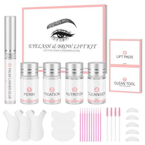 Novobey 2 In 1 Lash Lift Kit & Eyebrow Lamination Kit Professional Lash Lift And Brow Lamination Kit Salon Home Diy Use Curling Wave Lash Extensions Brow Perm Long Lasting For 6-8 Weeks