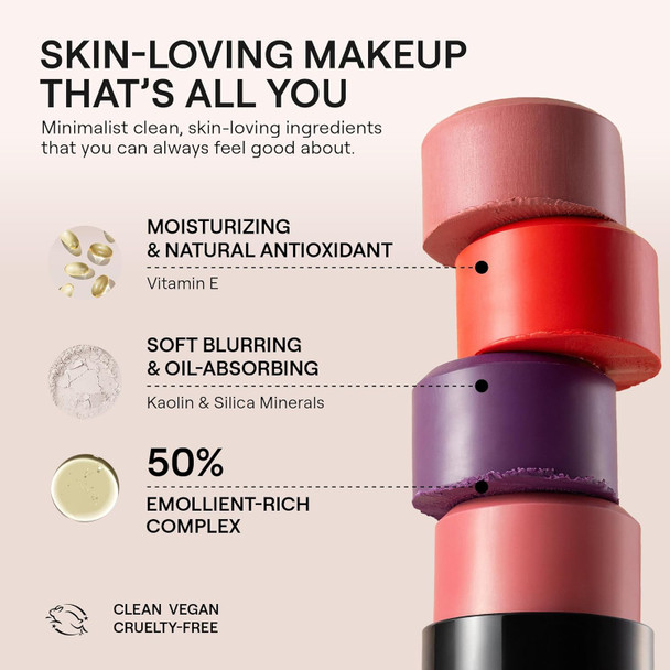 Nudestix Nudies Blush Stick Ã¢‚¬Œ 3-In-1 Cream Blush For Cheeks Eyes & Lips With Built-In Brush Soft Matte Finish For A Natural Flush Sunkissed Pink