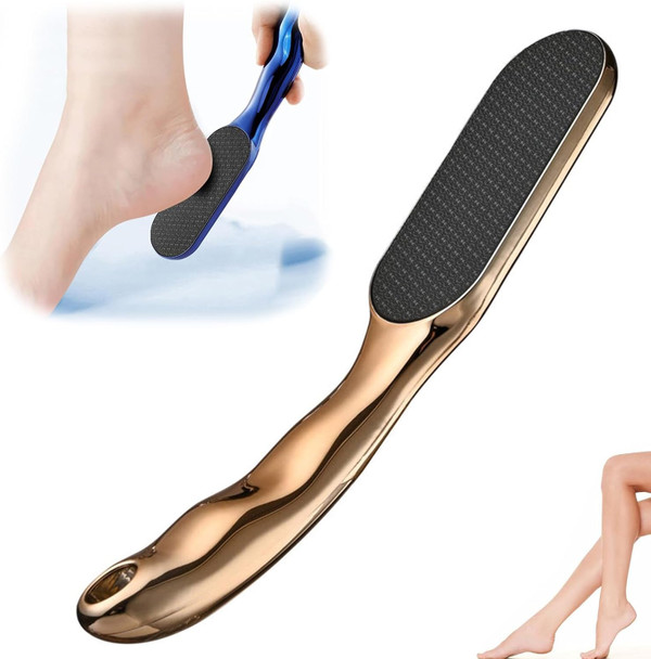 Omexry Veinsgrain Foot File Nano Glass Foot File Foot Callus Remover Calloused Feet Heel Scraper Foot Scrubber Dead Skin Remover Professional Foot Care Pedicure Tools For Feet (Gold)