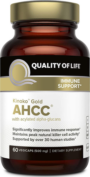 Premium Kinoko Gold AHCC Supplement500mg of AHCC per CapsuleSupports Immune Health, Liver Function, Maintains Natural Killer Cell Activity & Enhances Cytokine Production60 Veggie Capsules