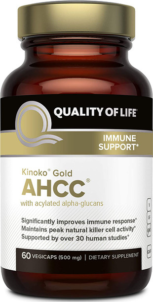 Premium Kinoko Gold AHCC Supplement500mg of AHCC per CapsuleSupports Immune Health, Liver Function, Maintains Natural Killer Cell Activity & Enhances Cytokine Production60 Veggie Capsules