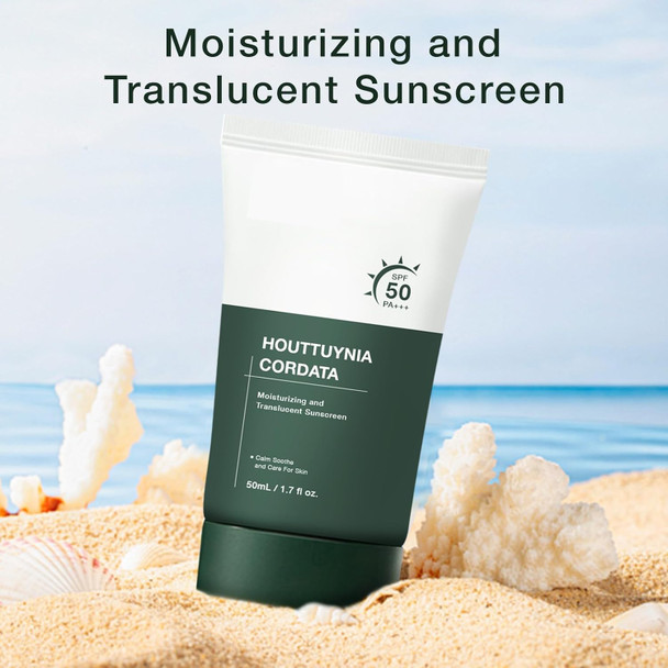 Omexry Heartleaf Silky Moisture Sun Cream Heartleaf Silky Moisture Sunscreen Moisturizing Sunscreen Korean Spf 50 Daily Hydrating Sun Essence (1Pc)