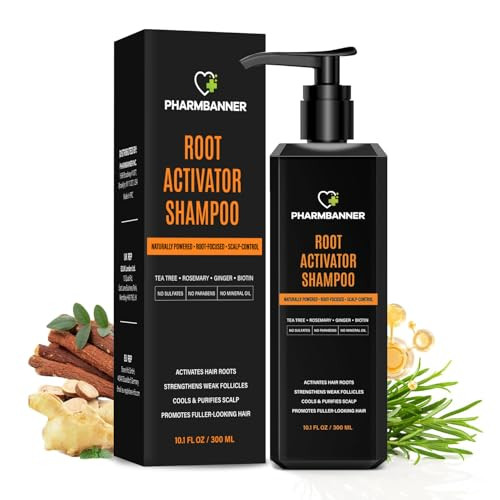 Pharmbanner Root Activator Shampoo For Men: Hair Growth Shampoo For Thinning Hair Hair Loss & Scalp Health Ã¢‚¬Œ Natural Herbal Formula With Cooling Sensation Ã¢‚¬Œ Sulfate- Ã¢‚¬Œ 10.1 Fl Oz