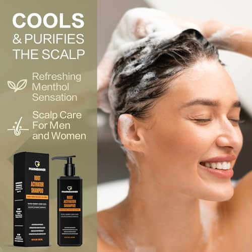 Pharmbanner Root Activator Shampoo For Men: Hair Growth Shampoo For Thinning Hair Hair Loss & Scalp Health Ã¢‚¬Œ Natural Herbal Formula With Cooling Sensation Ã¢‚¬Œ Sulfate- Ã¢‚¬Œ 10.1 Fl Oz