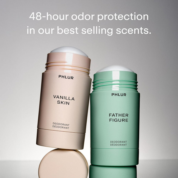 Phlur Father Figure Natural Deodorant - 48 Hour Odor Protection Baking Soda & Aluminum Deodorant - Salicylic Acid Arrowroot Powder & Tamanu Oil - No Residue Or Irritation