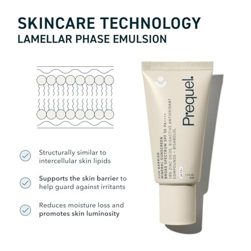 Prequel Skin Sun Barrier Mineral Sunscreen Spf 50. Pa++++ Broad Spectrum Zinc Oxide Sunblock With Semi-Transparent Lightweight Texture. Moisturizing Uv Defense For Face. Travel Size 1.7Oz