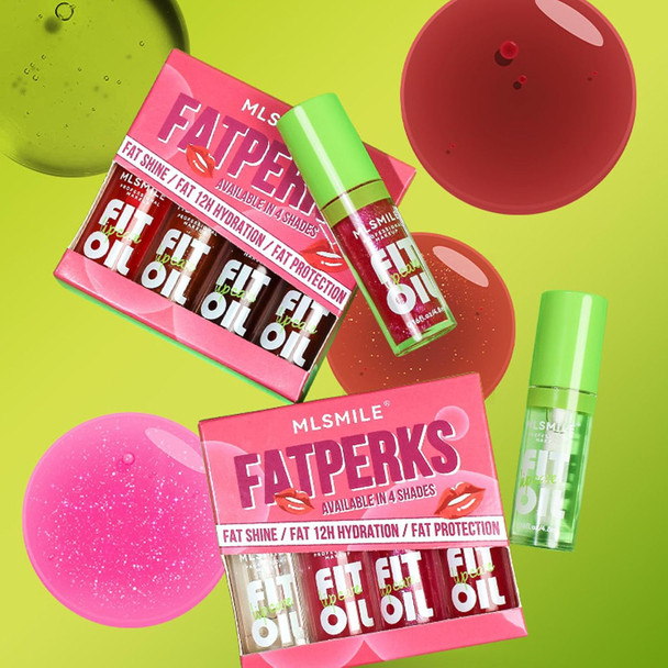 Reepic Cosmer 4 Colors Lip Oil Lip Glaze Drip Lip Oil Hydrating Lip Glow Oil Moisturizing Shiny Lip Gloss Big Brush Head Tinted Plumping Lip Oillong Lasting Nourishing Reviver Lip Care Non-Sticky (Package B)