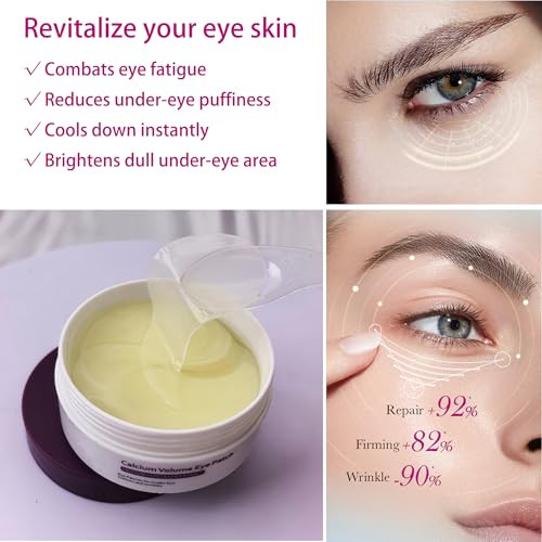 Reepic Cosmer Calcium Volume Eye Patches 30 Pairs Korean Hydrogel Under Eye Masks Dark Circle And Puffy Eyes Treatment Hydrating Anti-Wrinkle Skincare