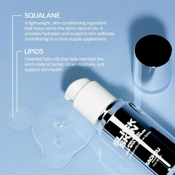 Sacheu Gua Sha Starter Kit With Slick Skin Oil Ã¢‚¬ Face Gua Sha For Enhanced Lymphatic Drainage Reduced Puffiness And Relieved Facial Tension Ã¢‚¬ Metal Face Sculpting Tool With Travel Pouch