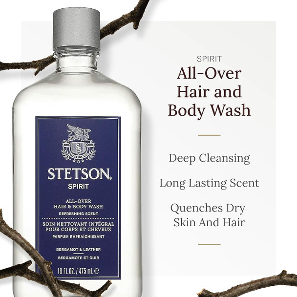 Scent Beauty Stetson Personal Care All Over Hair & Body Wash Moisturizing Body Wash & Shampoo - 16 Oz - 3 Pack - Oasis