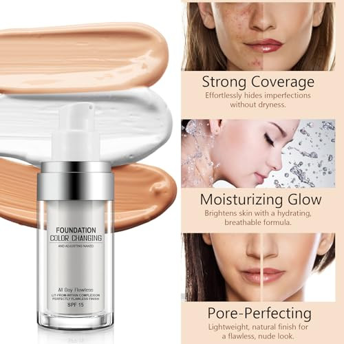 Sefudun Foundation 1Pcsconcealer Cover Cream Flawless Colour Changing Warm Skin Tone Foundation Makeup Base Nude Face Liquid Cover Concealer