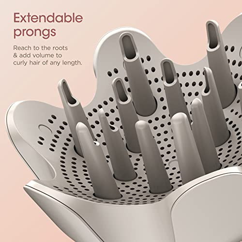 Shark Xskhd4Da Flexstyle Curl-Defining Diffuser Attachment For Shark Flexstyle Blow Dryers Styling Tool For Wavy Curly And Coily Hair Enhance Natural Curls Extendable Prongs Stone