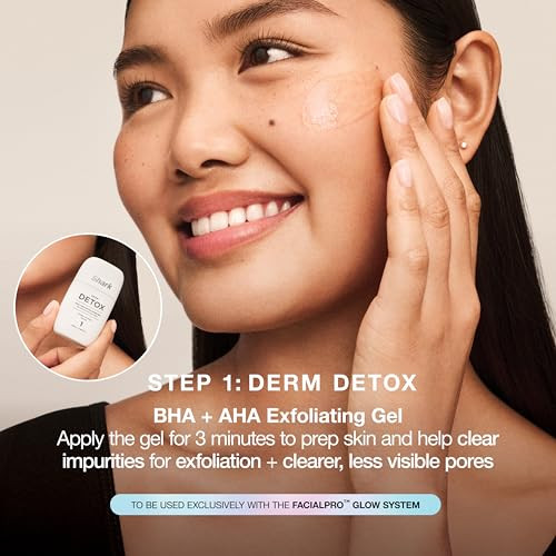 Shark Facialpro Glow Replenishment Kit Derm Detox Aha + Bha Exfoliating Gel & Hydro Infuse Bha Hydrator Spa-Level Exfoliation & Hydration Compatible With Facialpro Glow System Xskfh3