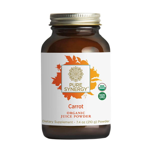 Pure Synergy Carrot Juice | 7.4 Oz Powder | Usda Organic | Non-Gmo | Vegan | Cold-Juiced And Low-Temperature Dried